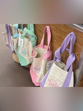 Trader Joe's Pastel Mini Canvas Tote Set of 4